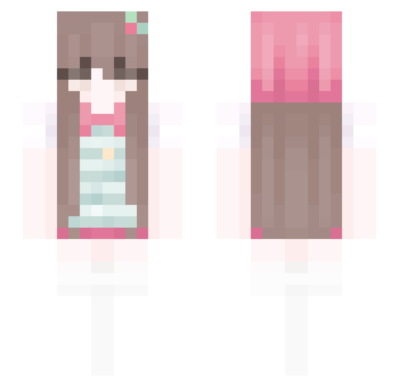 Leylinnn Minecraft skin, front and back view