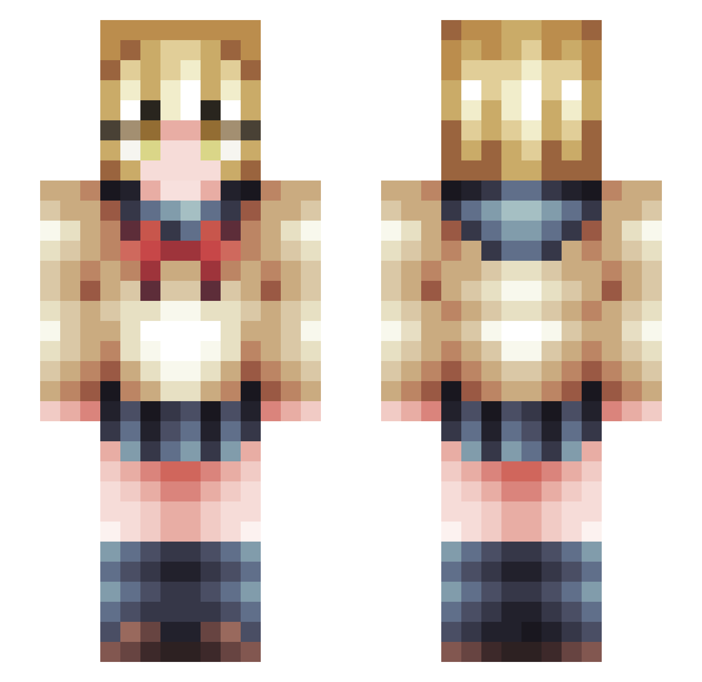 YukiFee Minecraft skin, front and back view