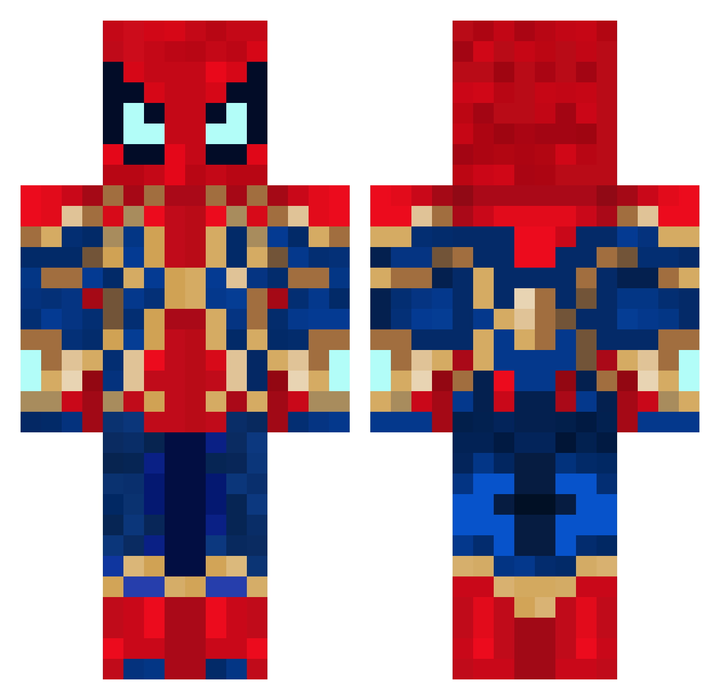 EnesOn260fps Minecraft skin, front and back view