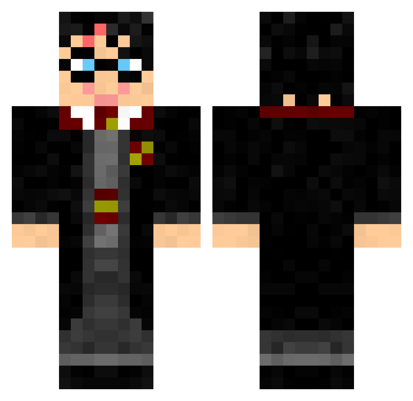 Quentnain Minecraft skin, front and back view