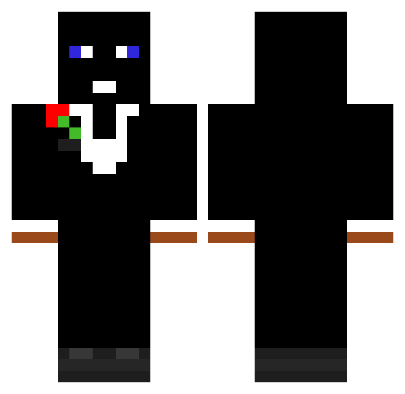 xBigPlus Minecraft skin, front and back view