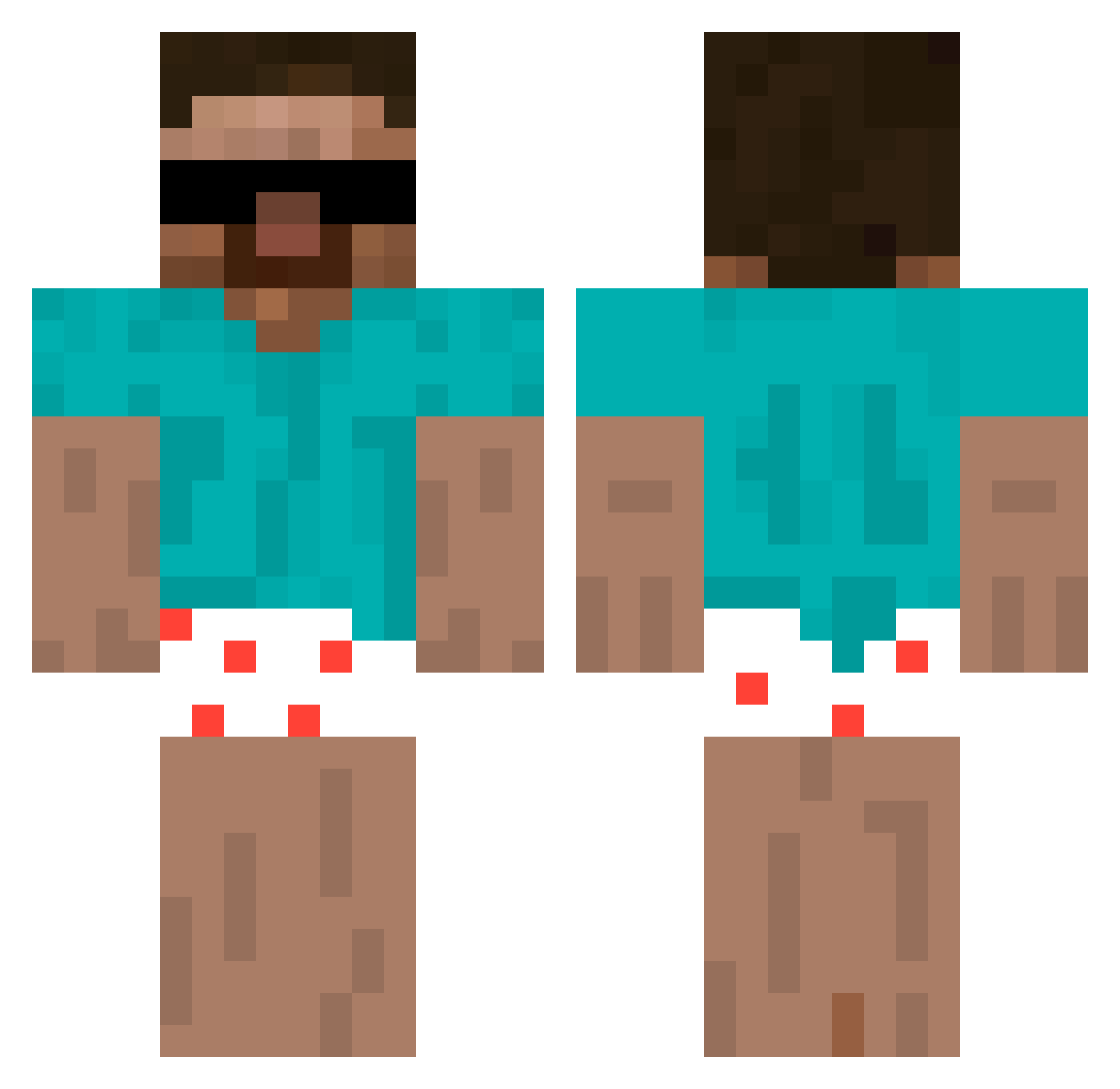 WAAAAILDsSP3RMIY Minecraft skin, front and back view