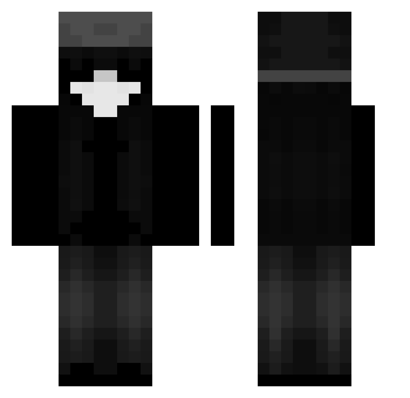 dzVX Minecraft skin, front and back view