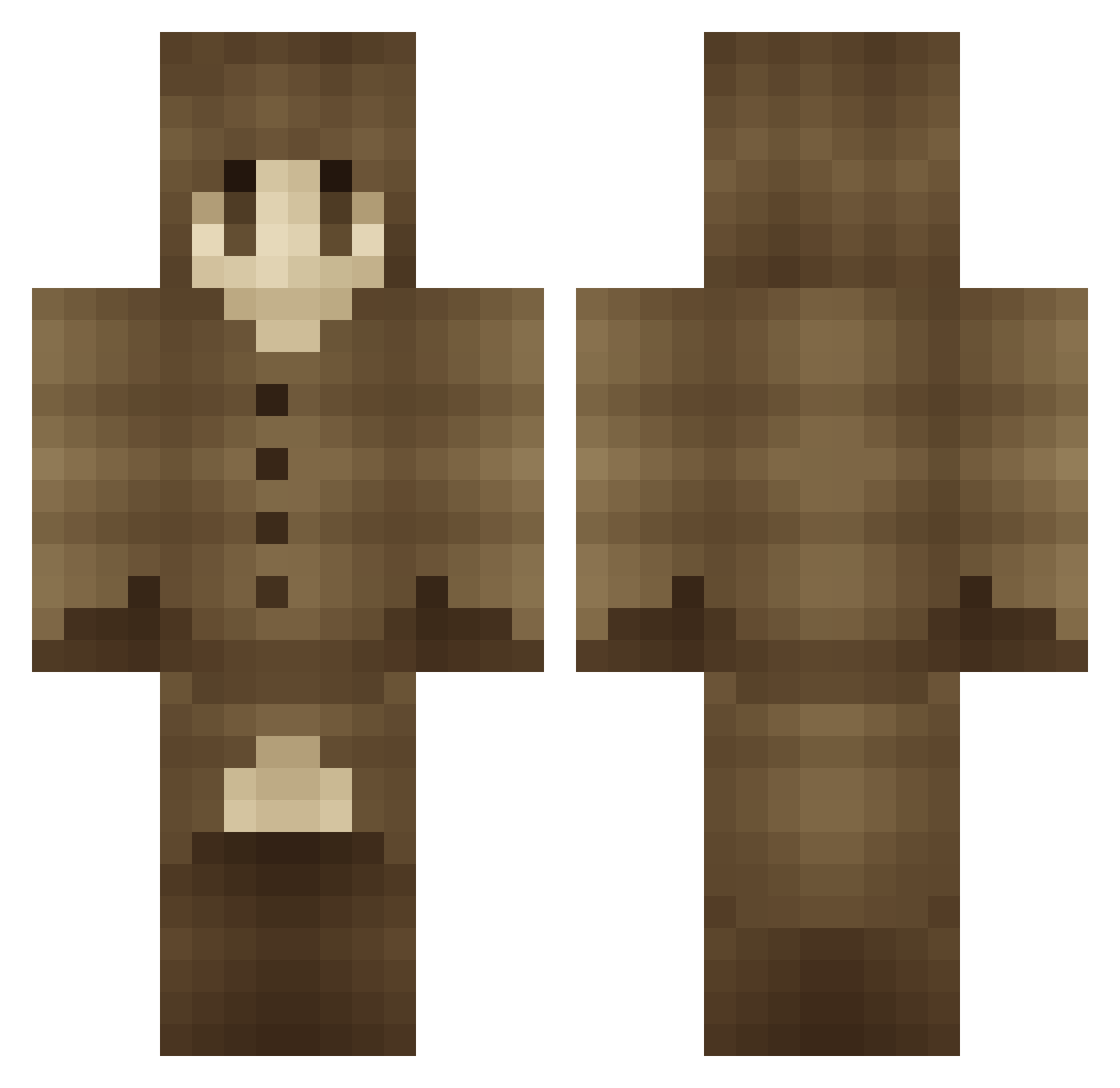 Coco_Noah Minecraft skin, front and back view