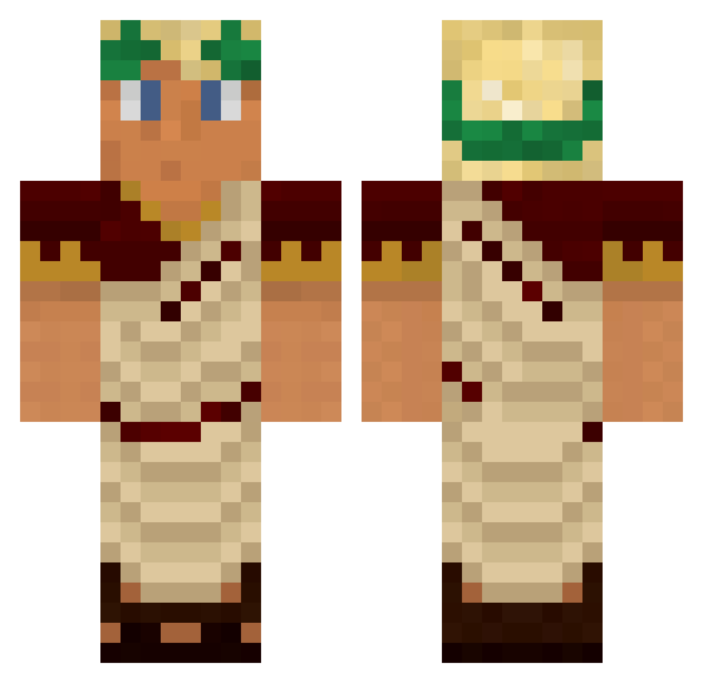 Hazardin Minecraft skin, front and back view