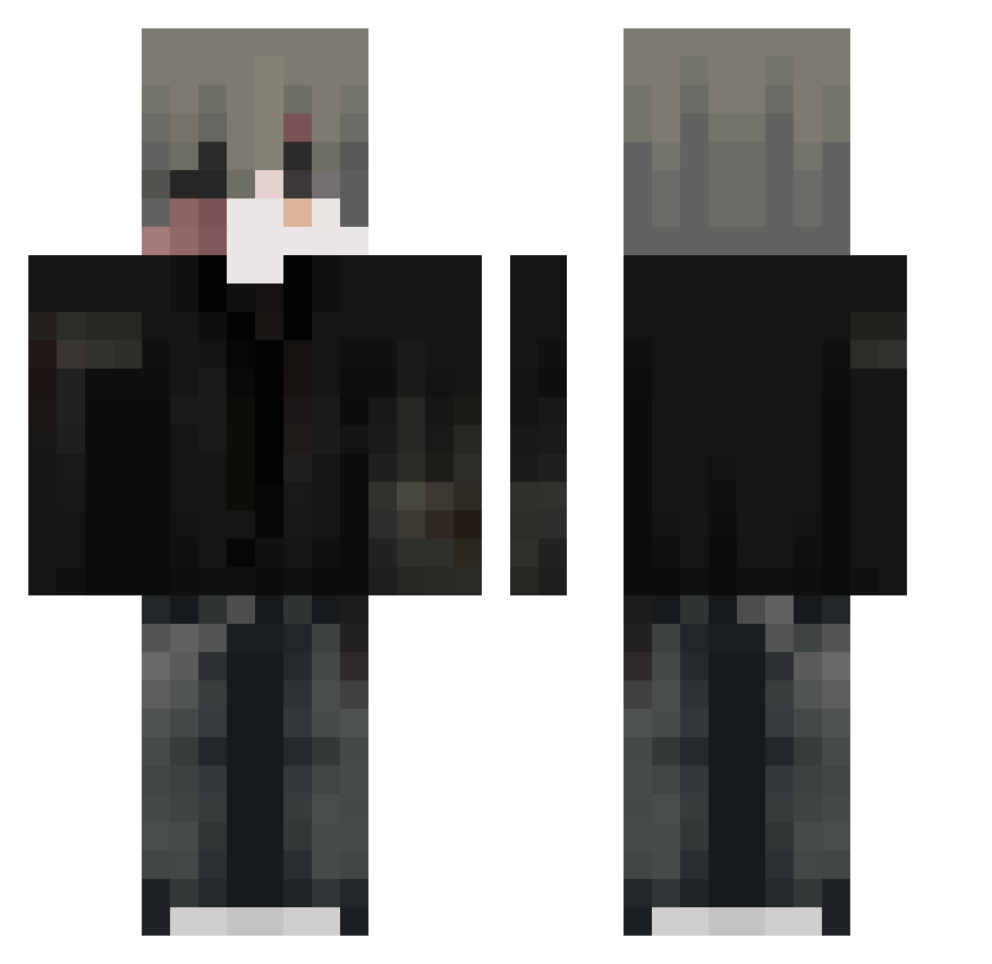 zombieskull12341 Minecraft skin, front and back view