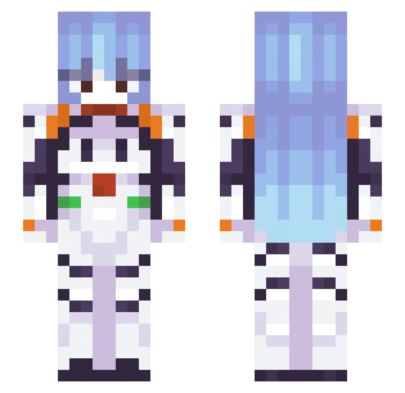 Chupicabra Minecraft skin, front and back view