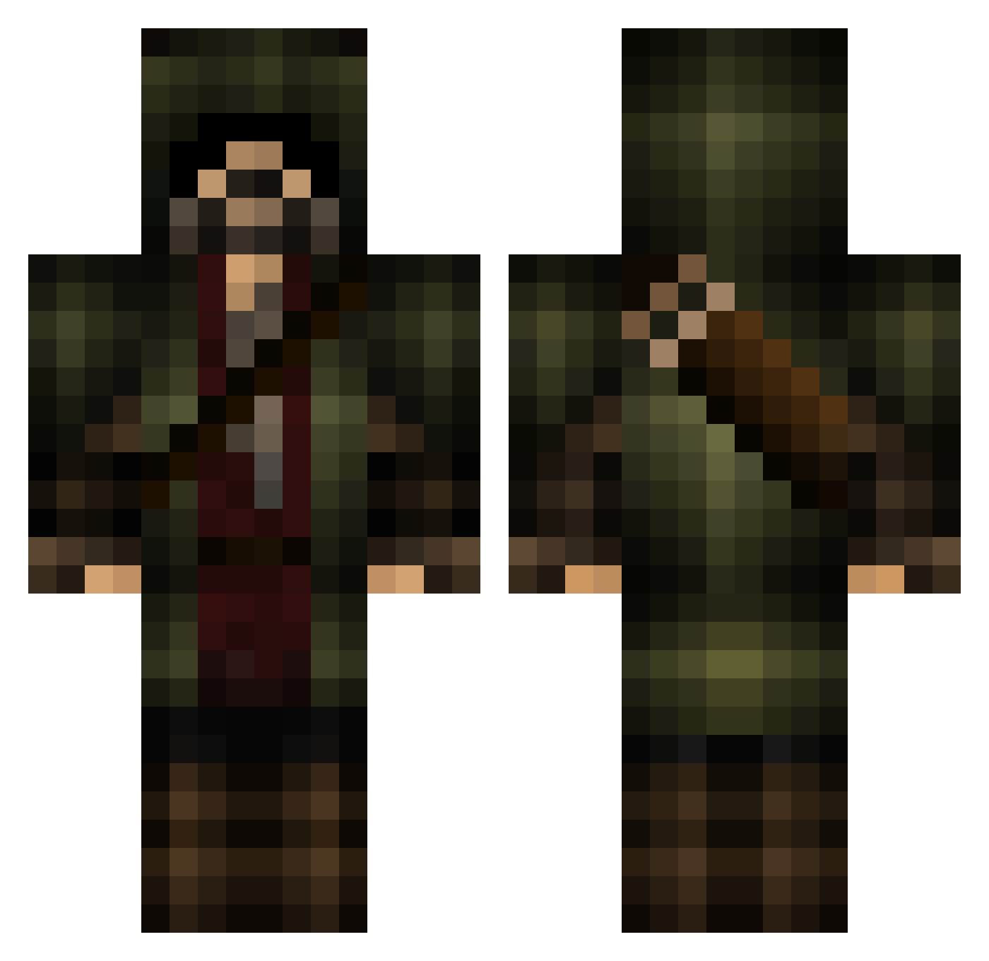 Piotr25 Minecraft skin, front and back view