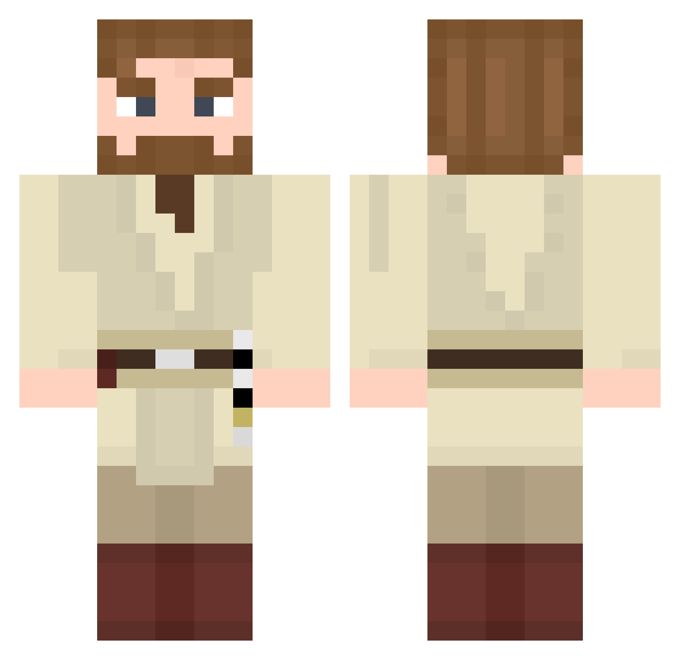 nichobiddo Minecraft skin, front and back view