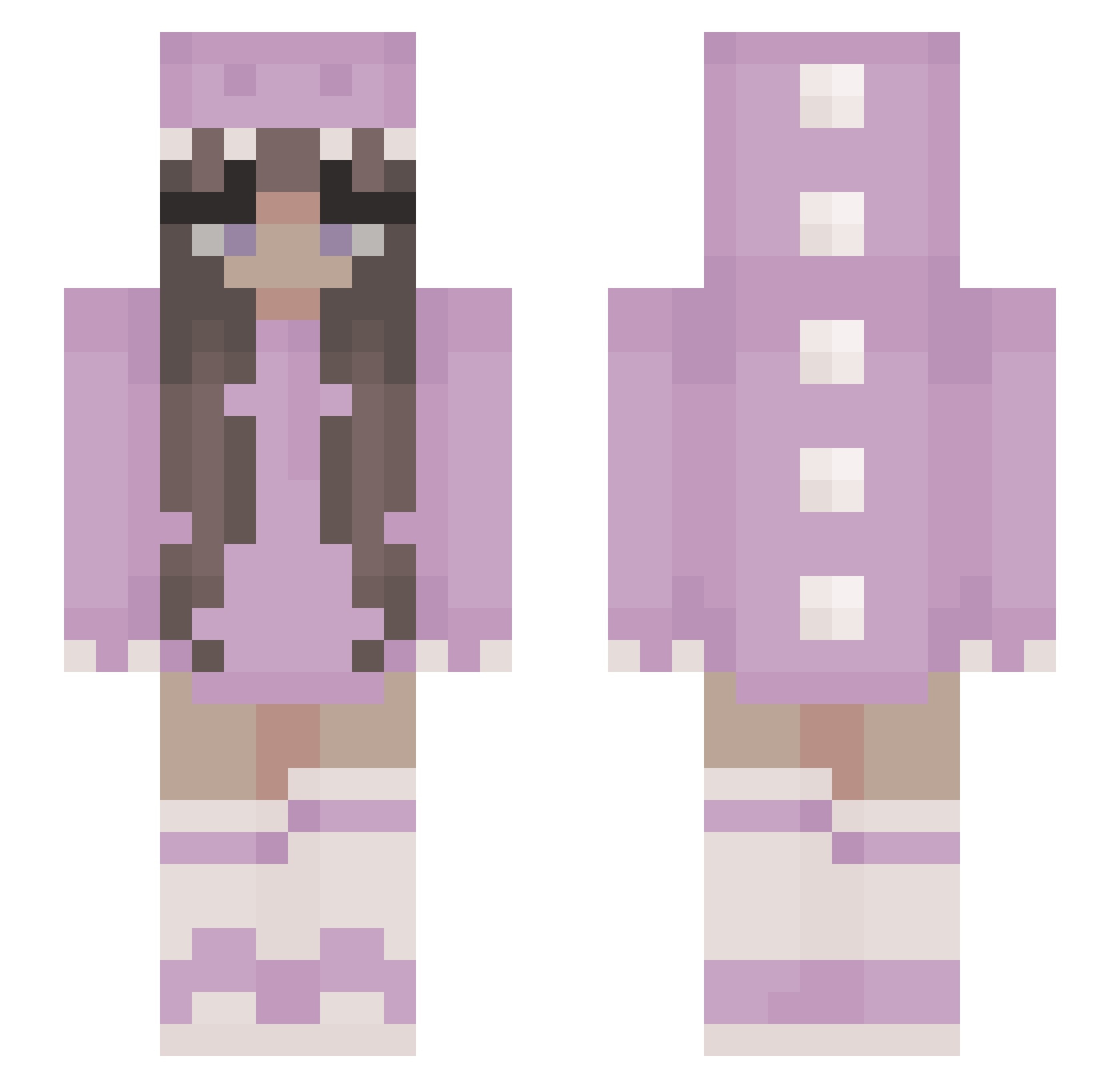 Michirruwu Minecraft skin, front and back view