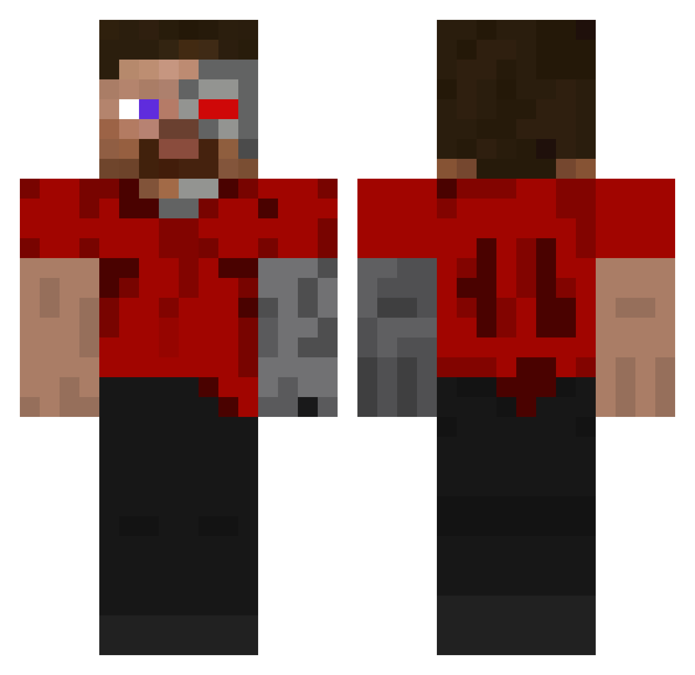 FudgeFever Minecraft skin, front and back view