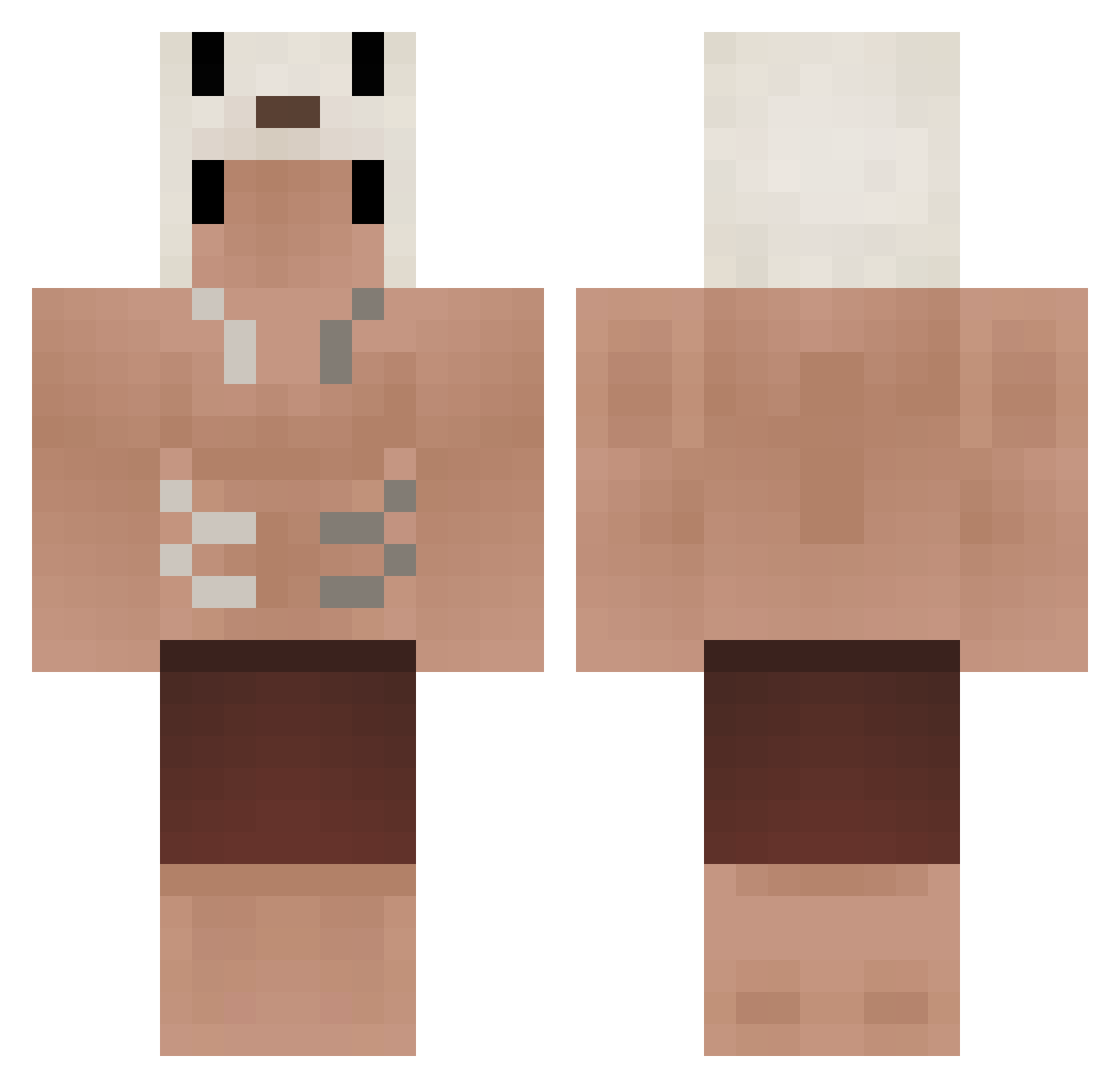 Evolve Minecraft skin, front and back view