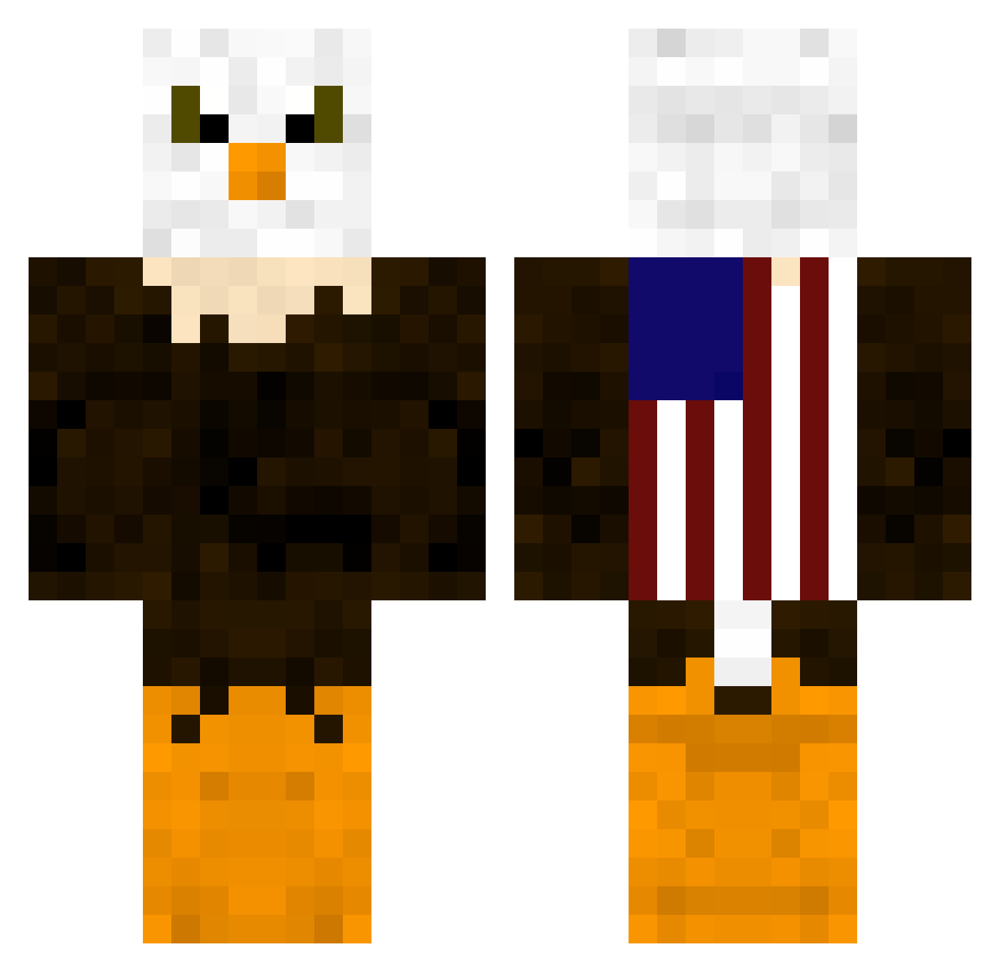 Choompapala Minecraft skin, front and back view