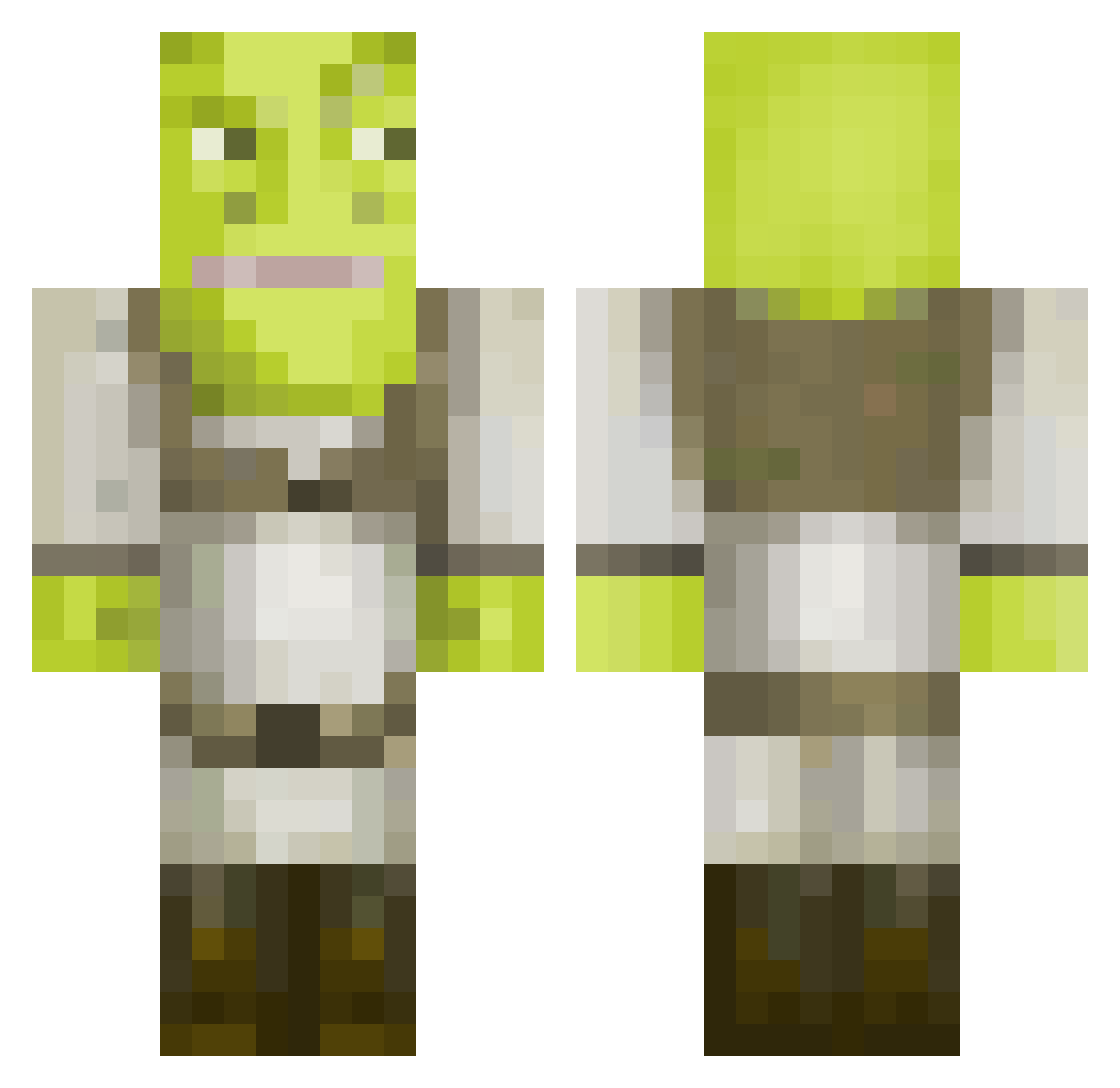 matomaly Minecraft skin, front and back view