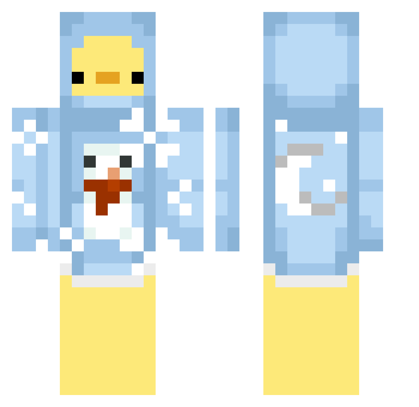 TakachiQinz Minecraft skin, front and back view