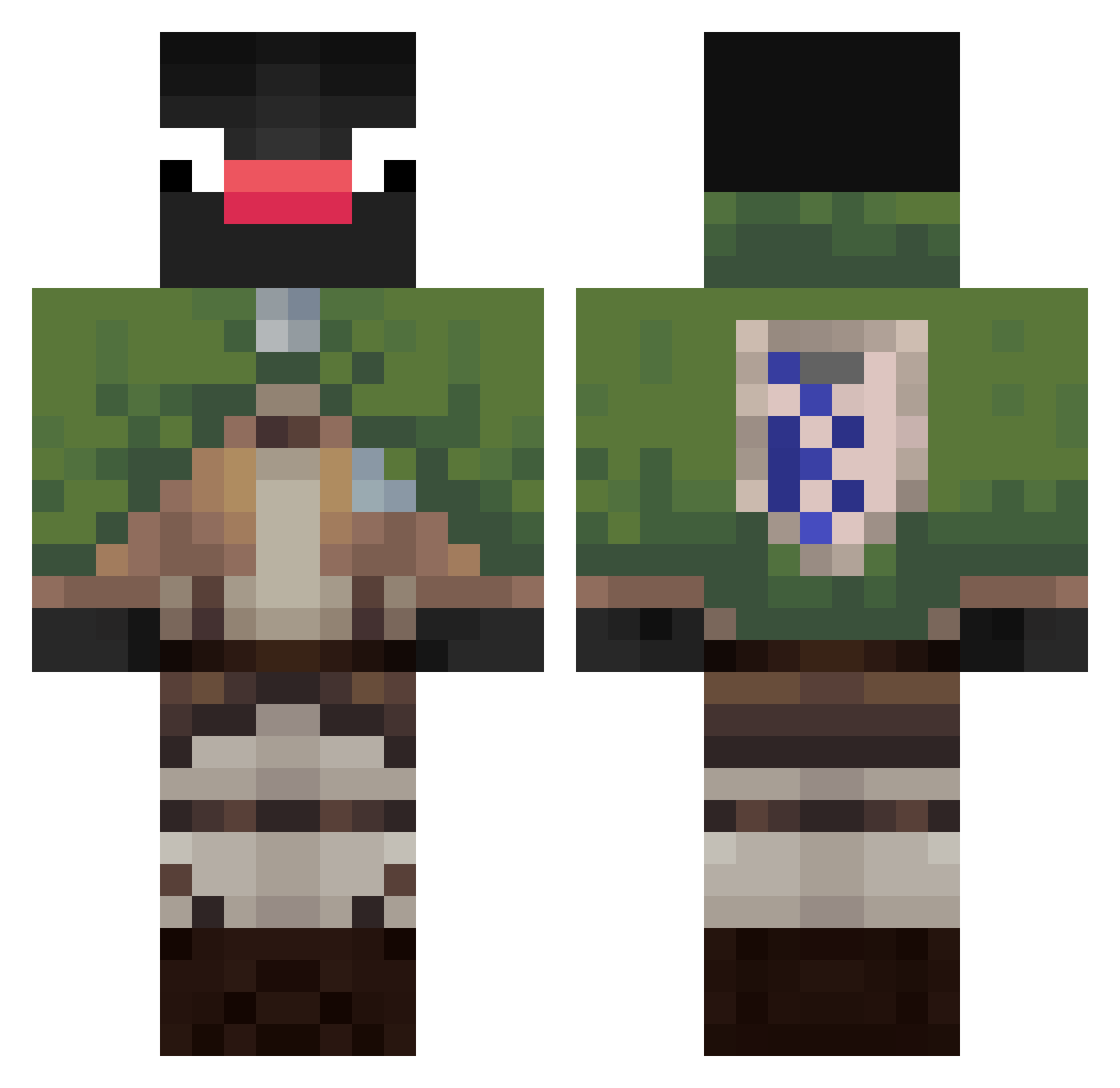 Rayshi81194 Minecraft skin, front and back view