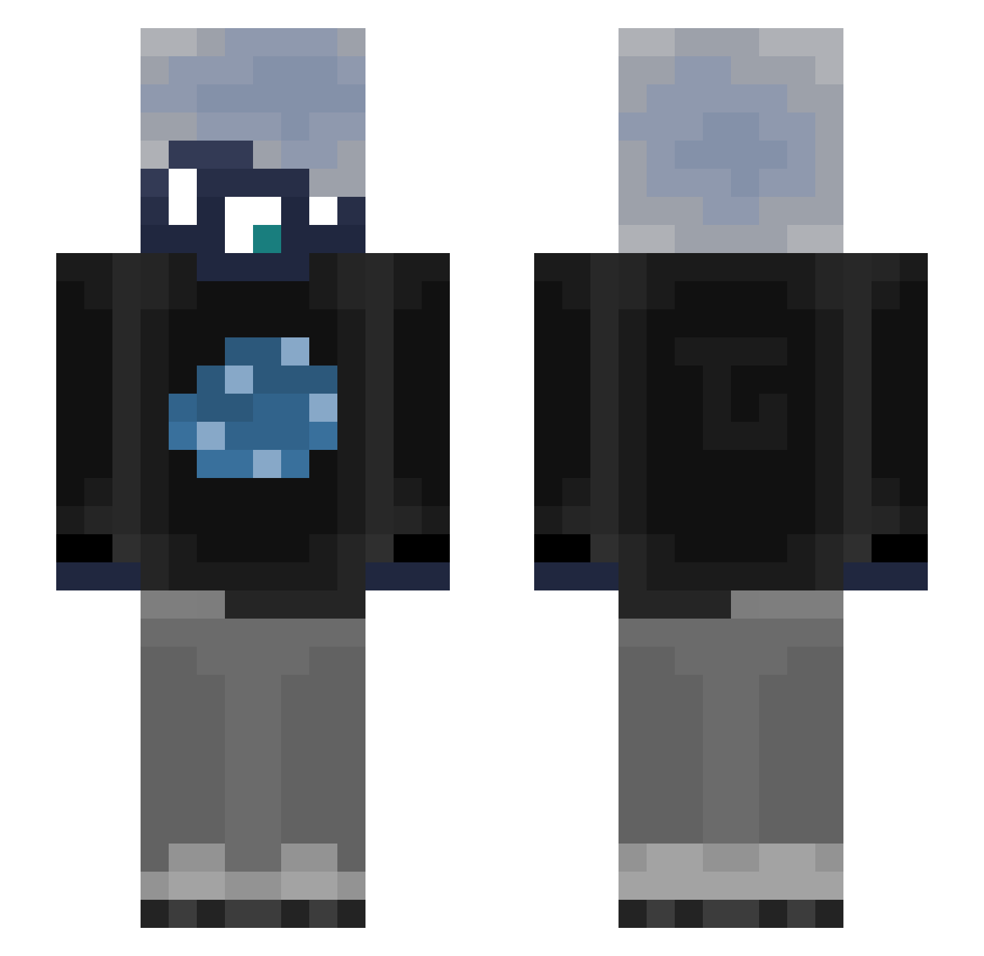 simonzjk Minecraft skin, front and back view