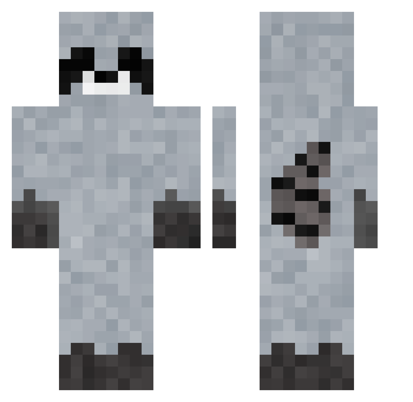 dgtrash Minecraft skin, front and back view