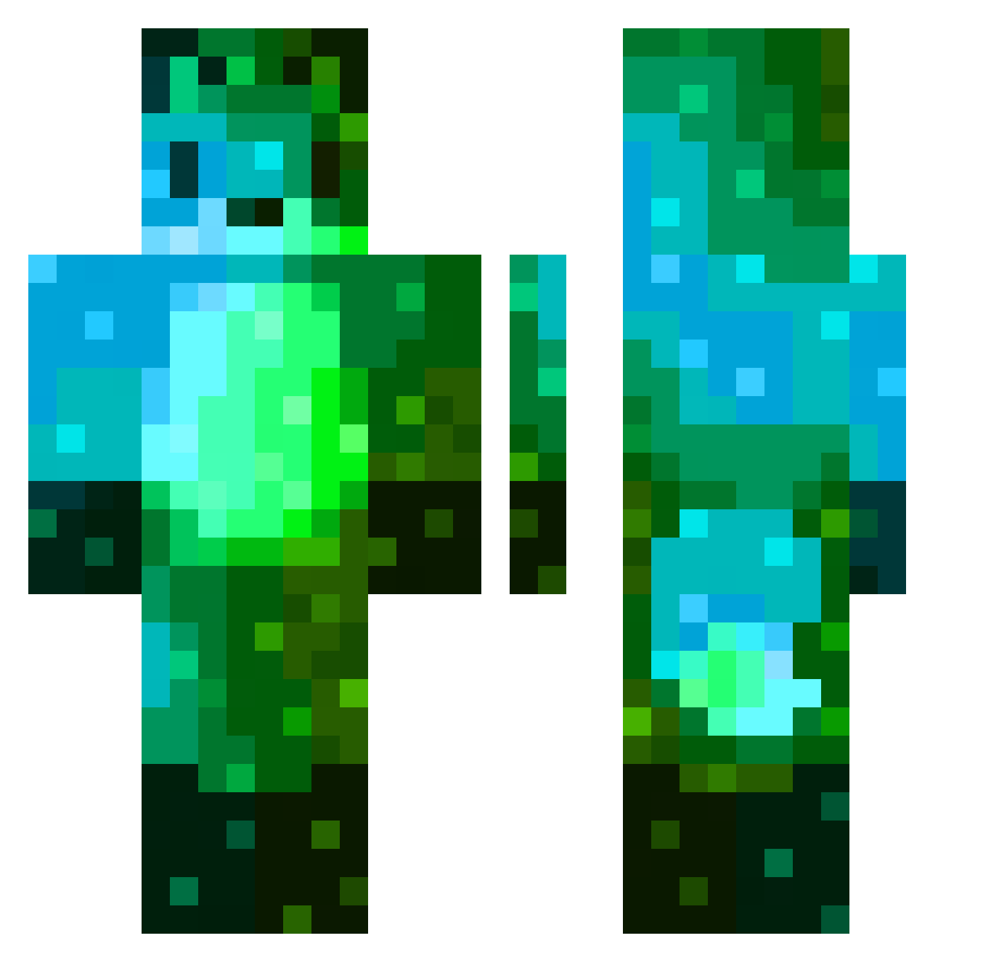 ReaSiKaiDuo Minecraft skin, front and back view