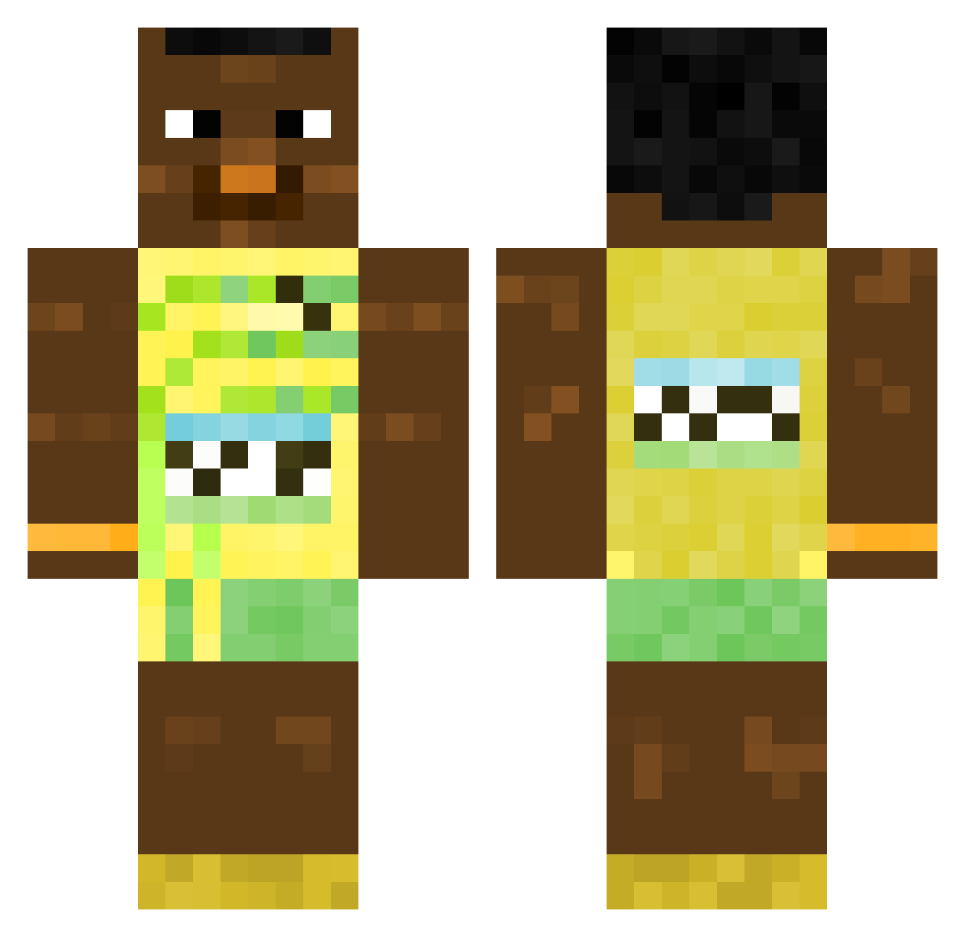 SimSum13 Minecraft skin, front and back view