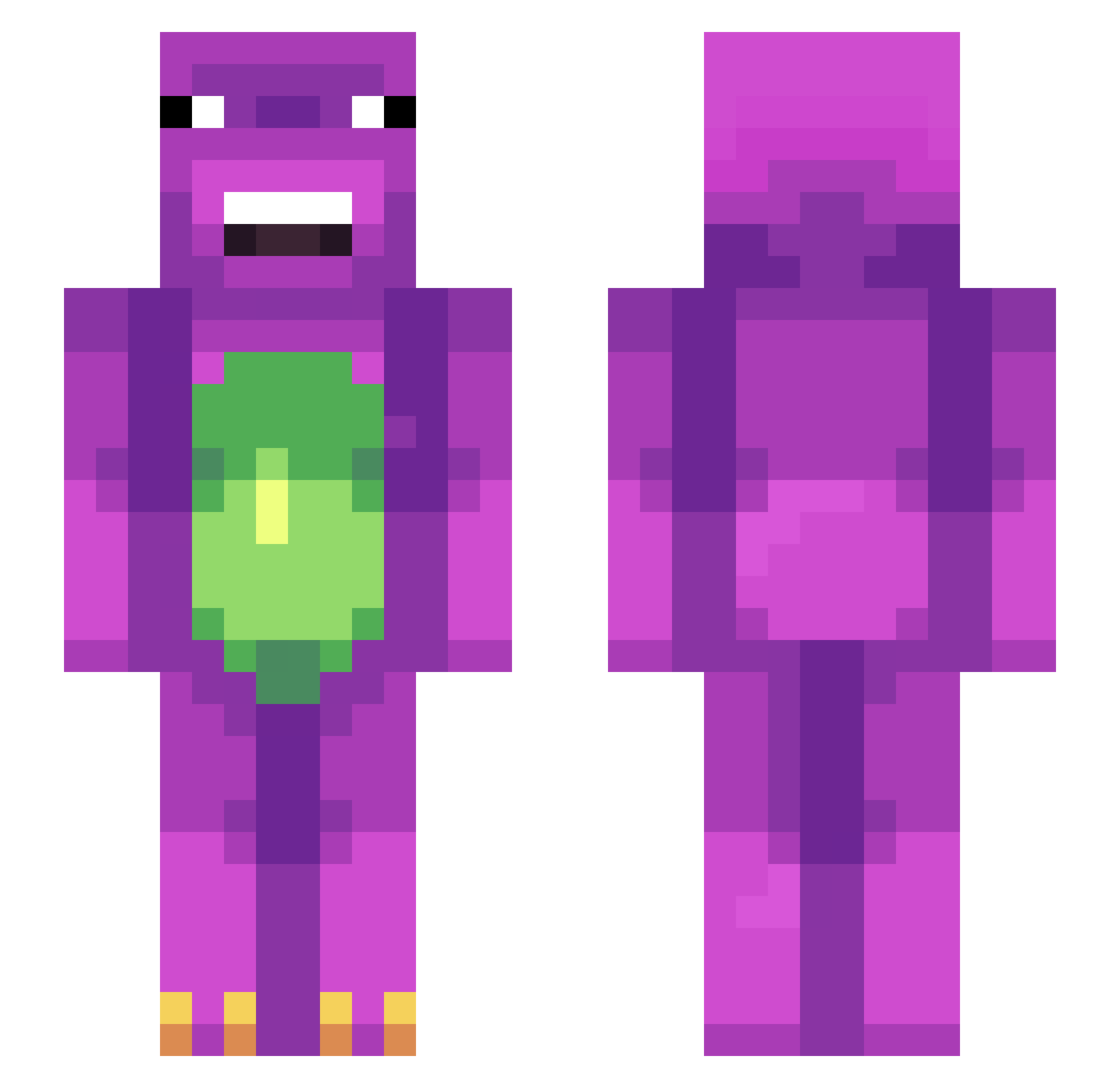 shutmymouthforme Minecraft skin, front and back view