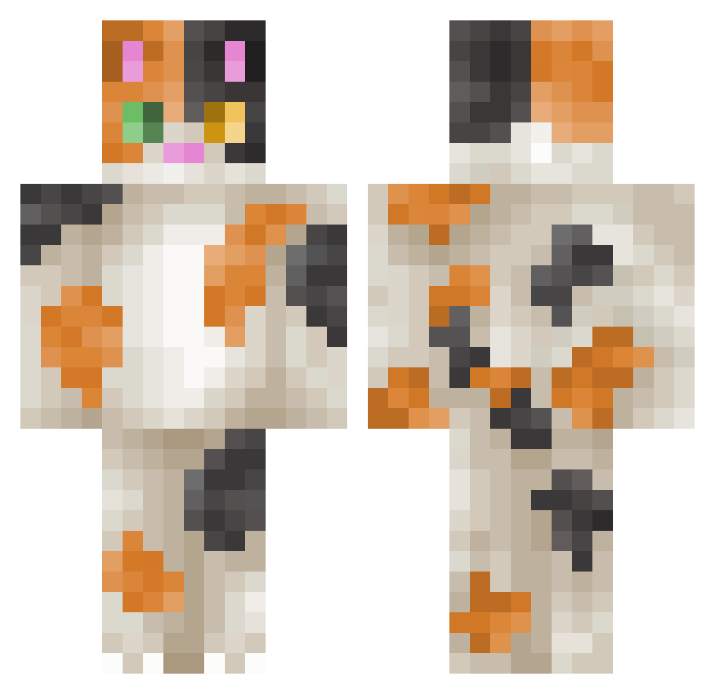 DQSK_ Minecraft skin, front and back view