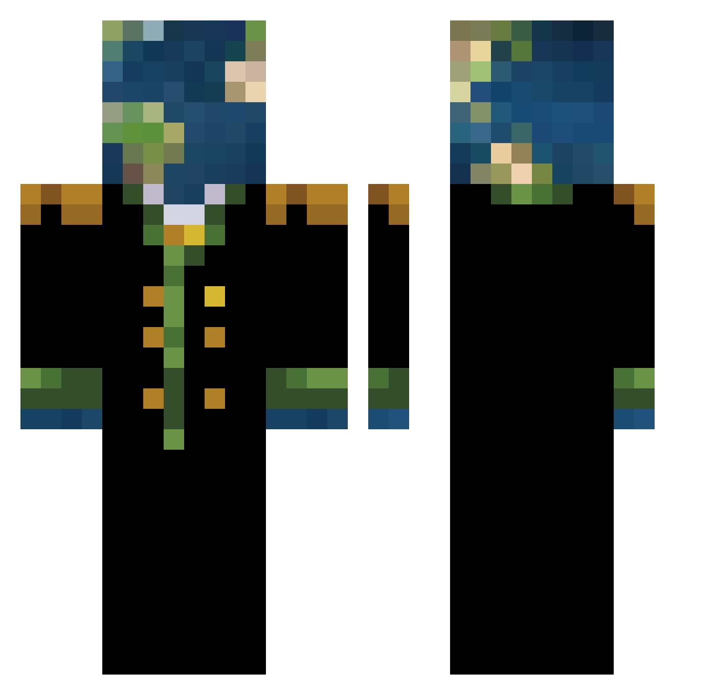 Pedrynho008 Minecraft skin, front and back view