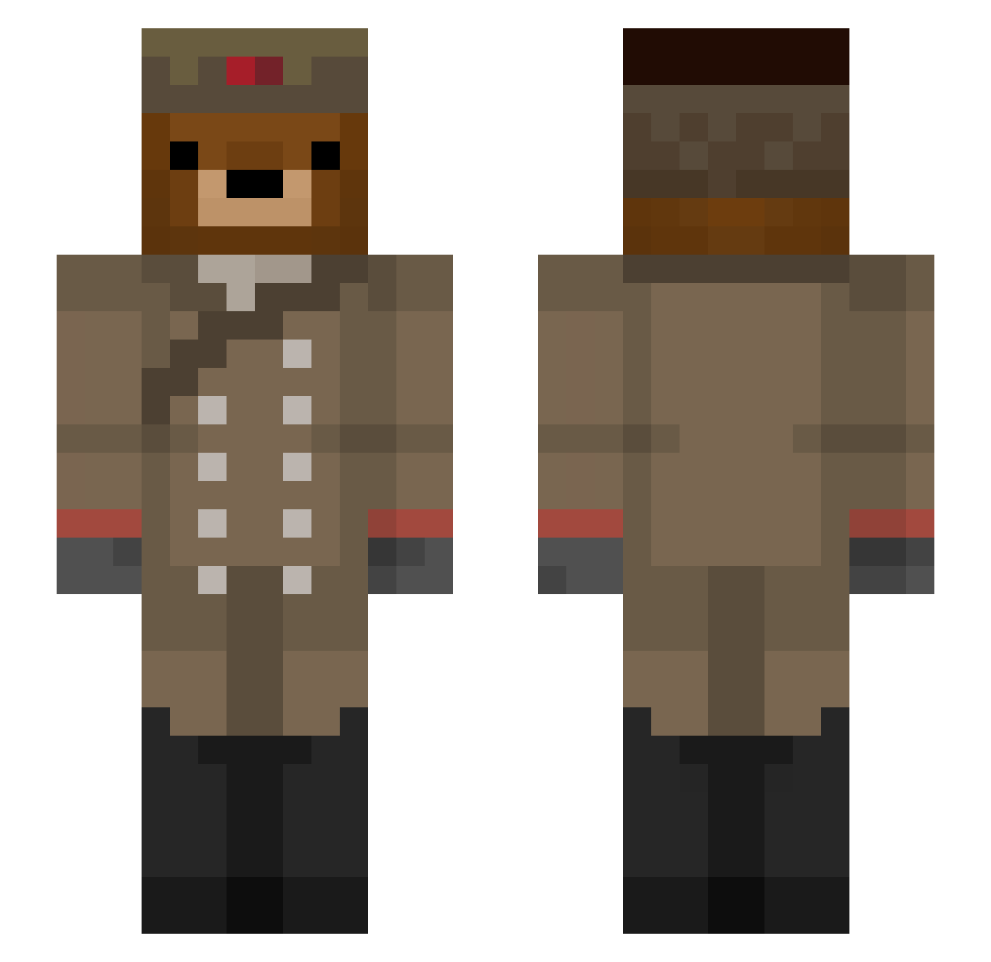 Stallings Minecraft skin, front and back view