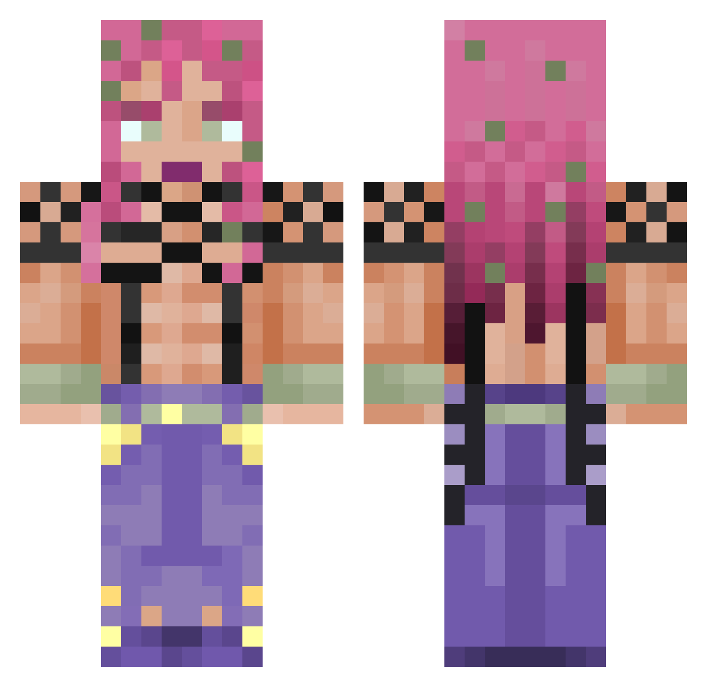 Letniy Minecraft skin, front and back view