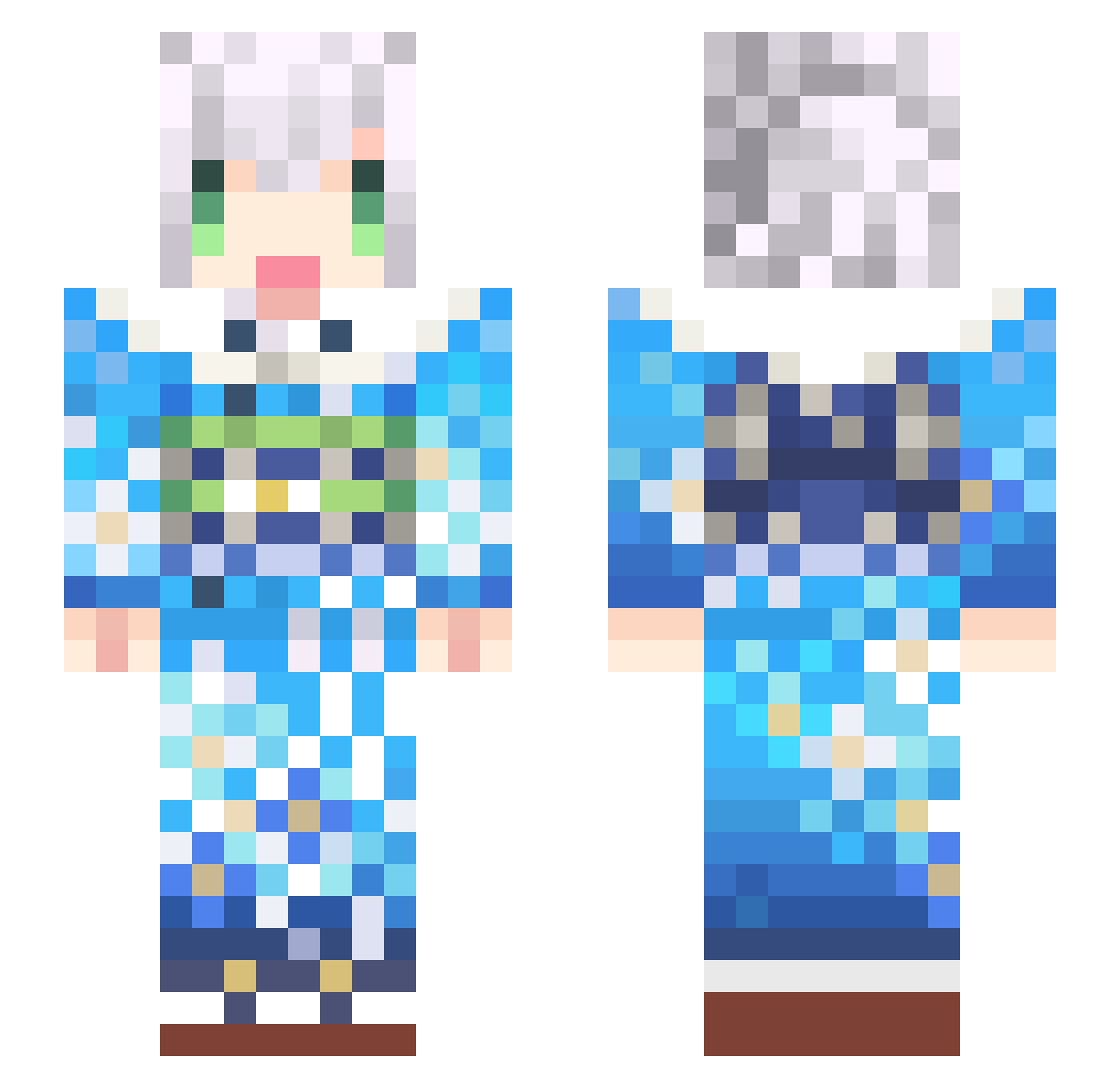 KitsuneRiru Minecraft skin, front and back view