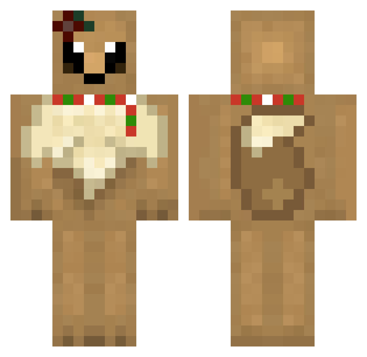 JimKagia10 Minecraft skin, front and back view