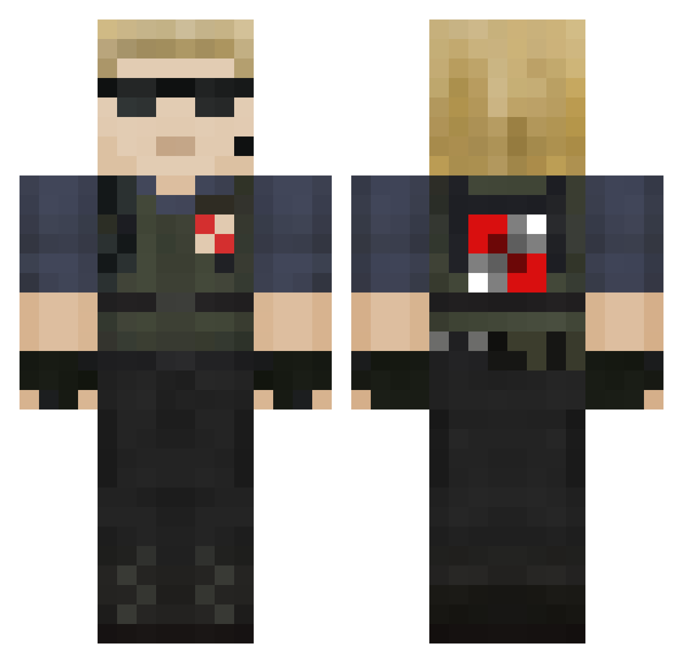 SHADCORT Minecraft skin, front and back view