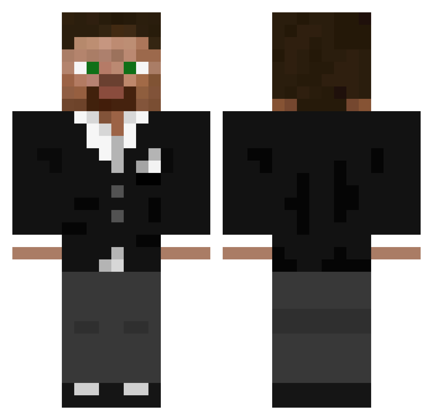 xavae Minecraft skin, front and back view