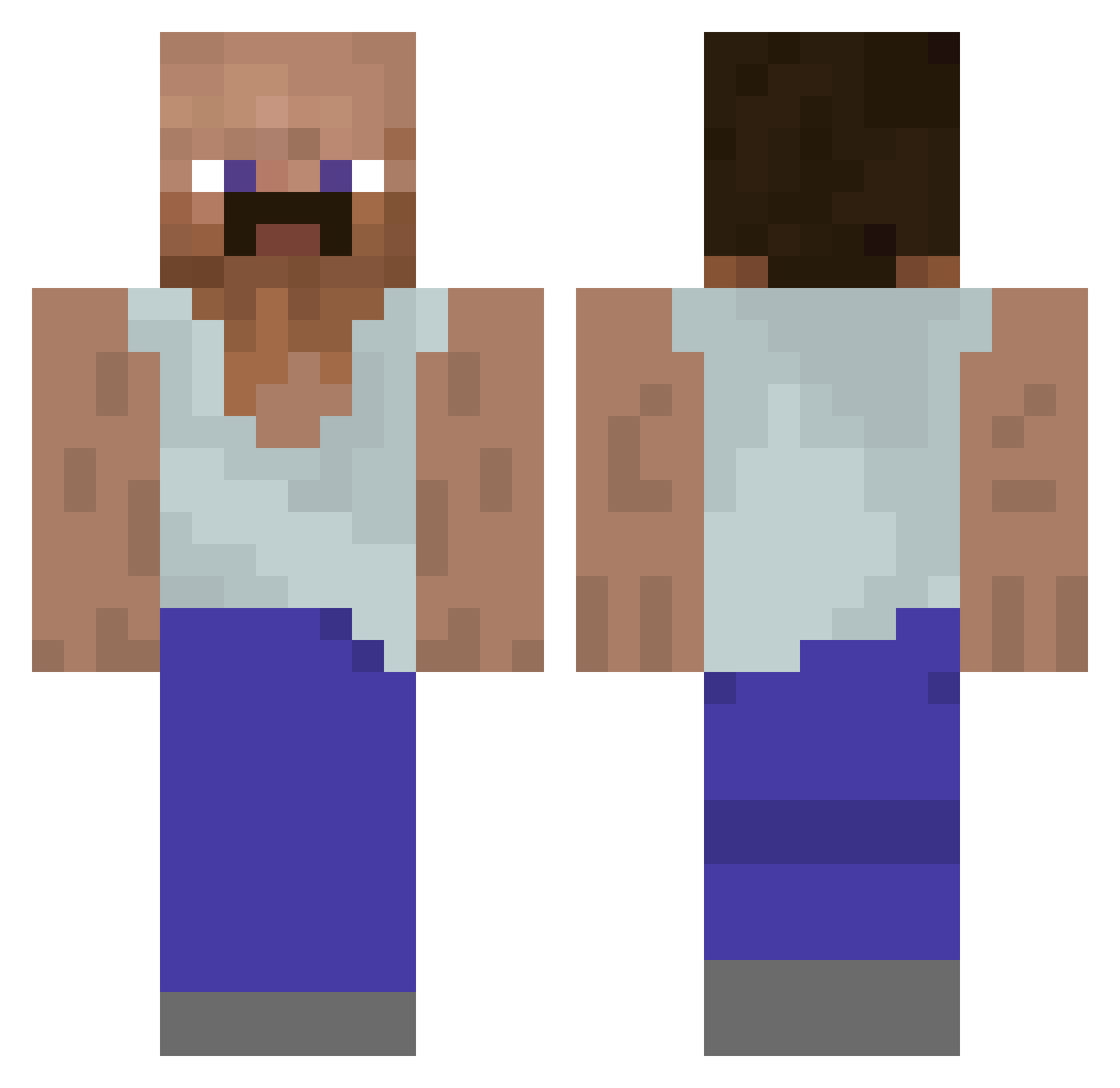 Zquky Minecraft skin, front and back view