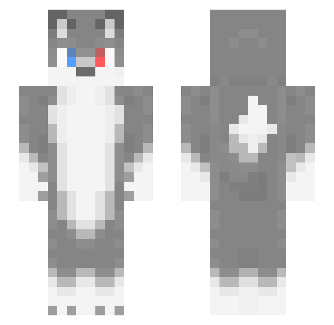 Cheezy500 Minecraft skin, front and back view