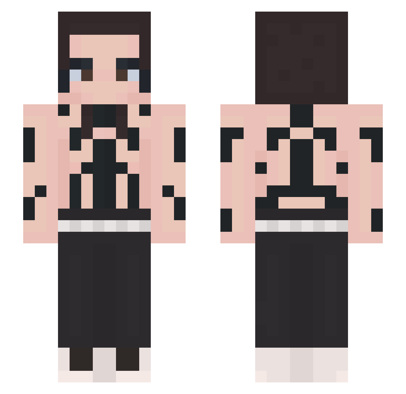 DAVIDzero16 Minecraft skin, front and back view