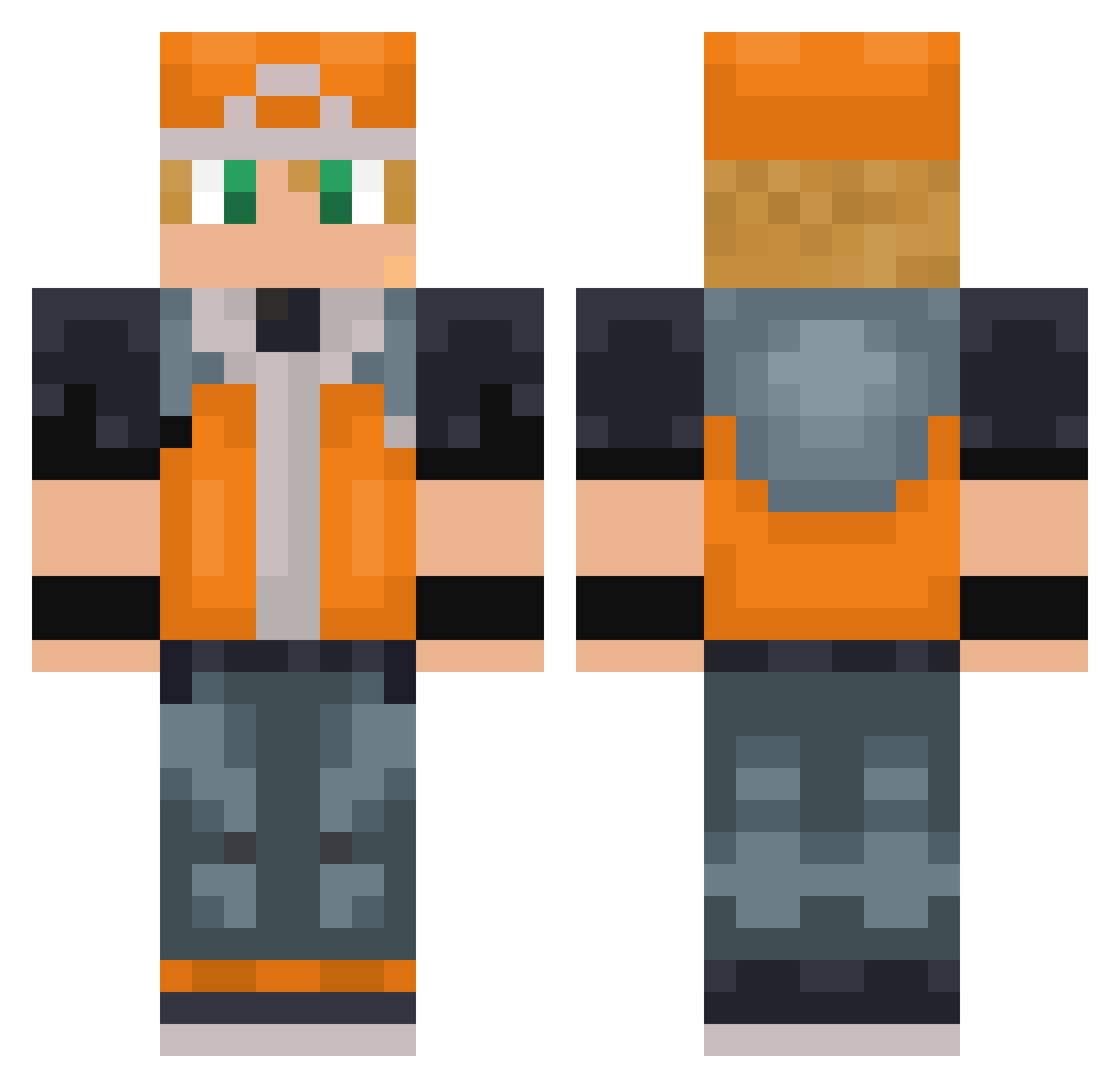 KASHCO1 Minecraft skin, front and back view