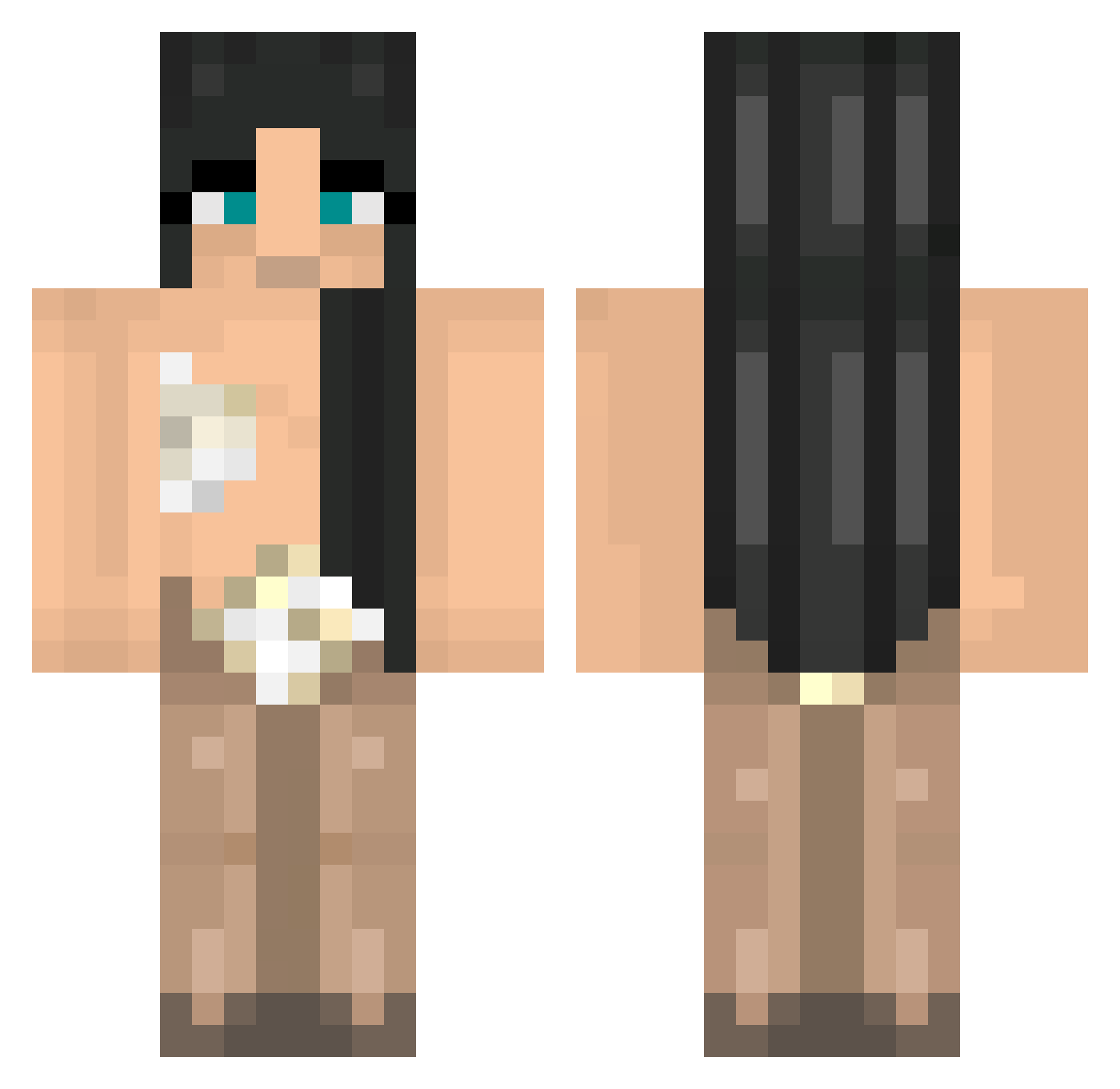 Adriana Minecraft skin, front and back view