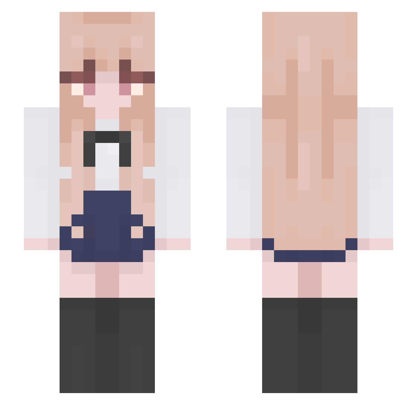 bren Minecraft skin, front and back view