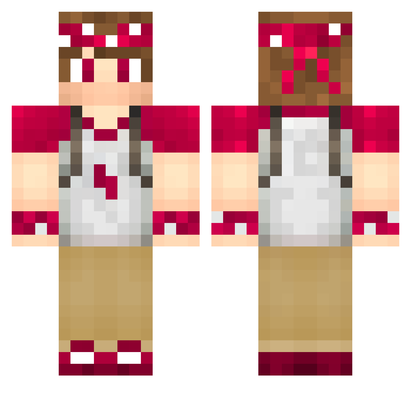 00GreenPanda00 Minecraft skin, front and back view