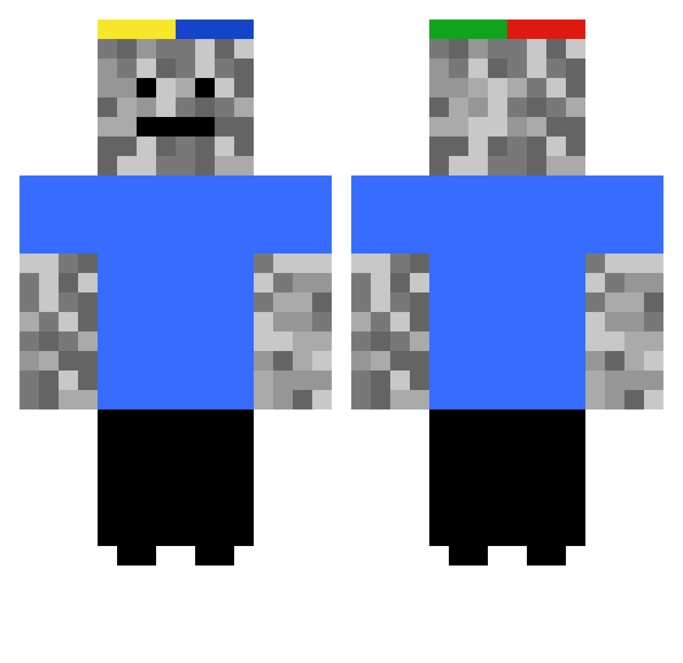 Laveire Minecraft skin, front and back view