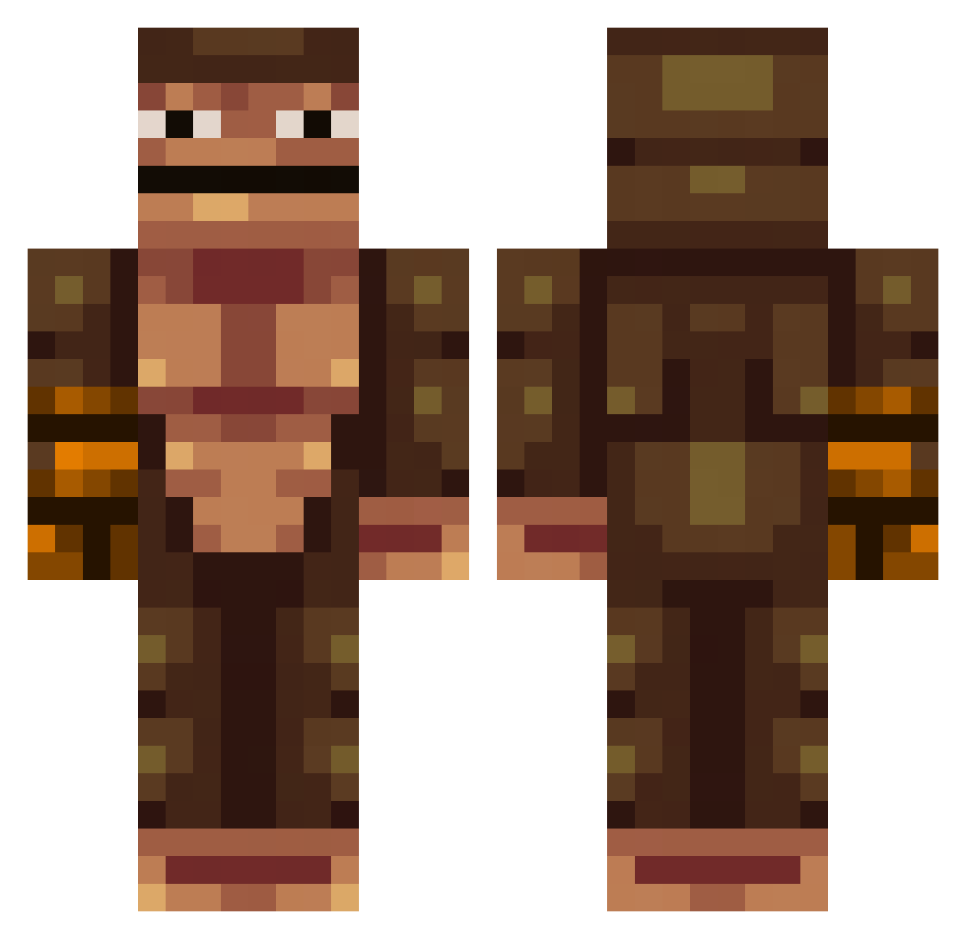 StinkHole_ Minecraft skin, front and back view