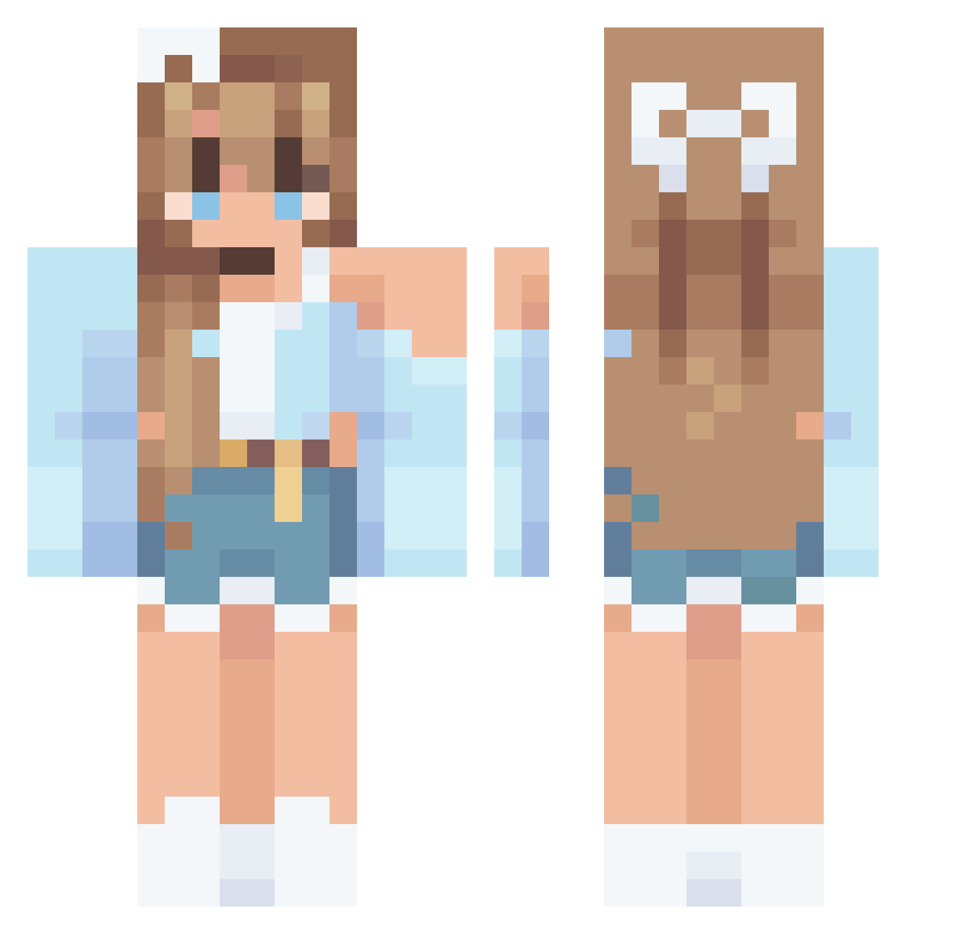 sshhortyy Minecraft skin, front and back view