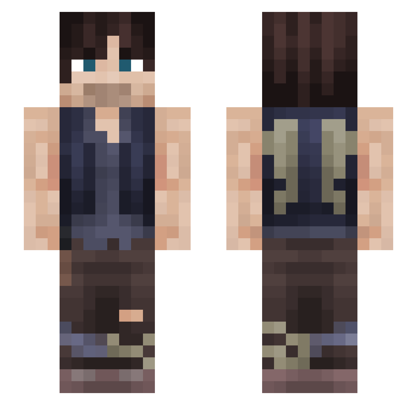 Feropote Minecraft skin, front and back view