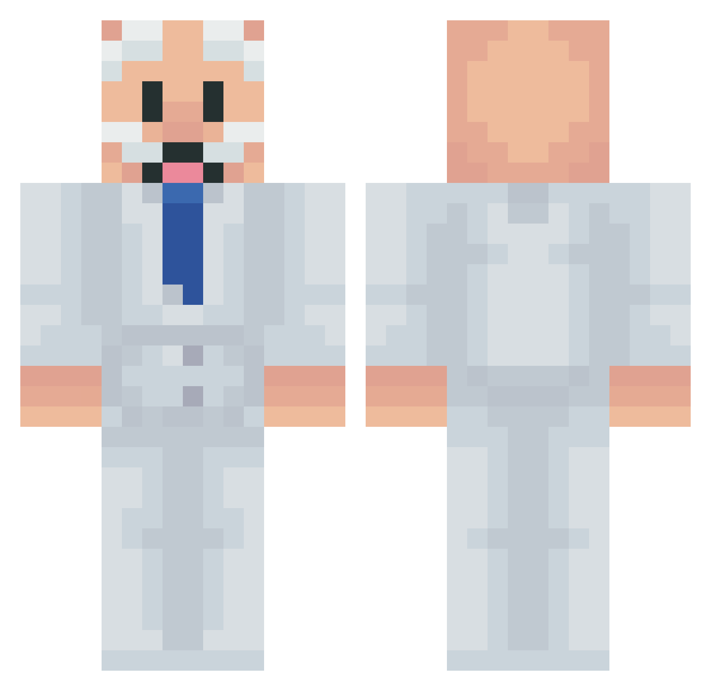 QuickSsilva Minecraft skin, front and back view