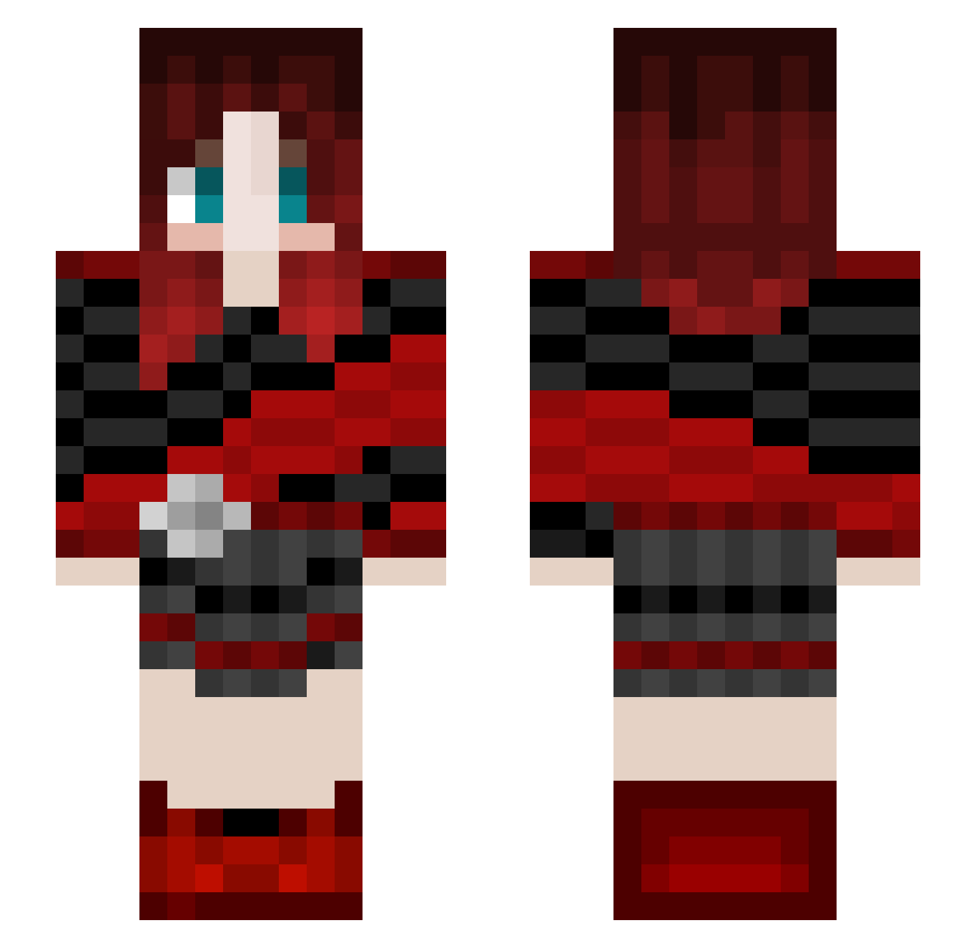 _Mikumay Minecraft skin, front and back view