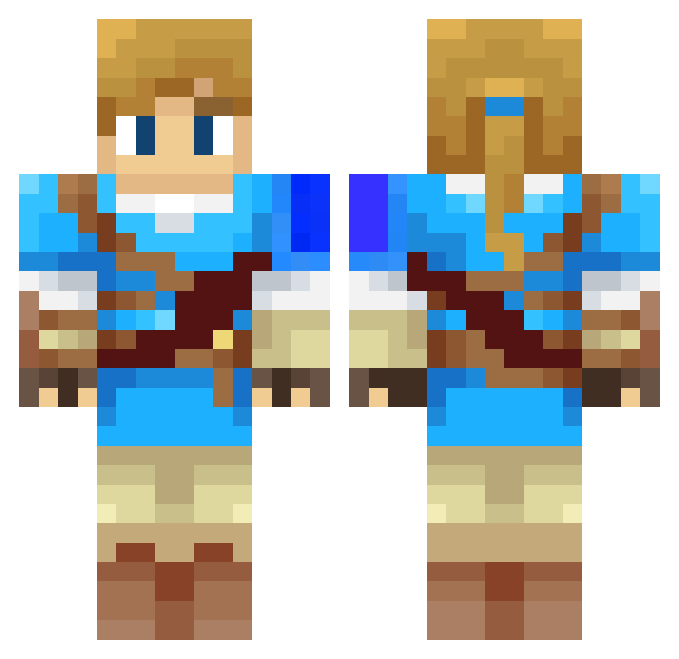 shizu0001 Minecraft skin, front and back view