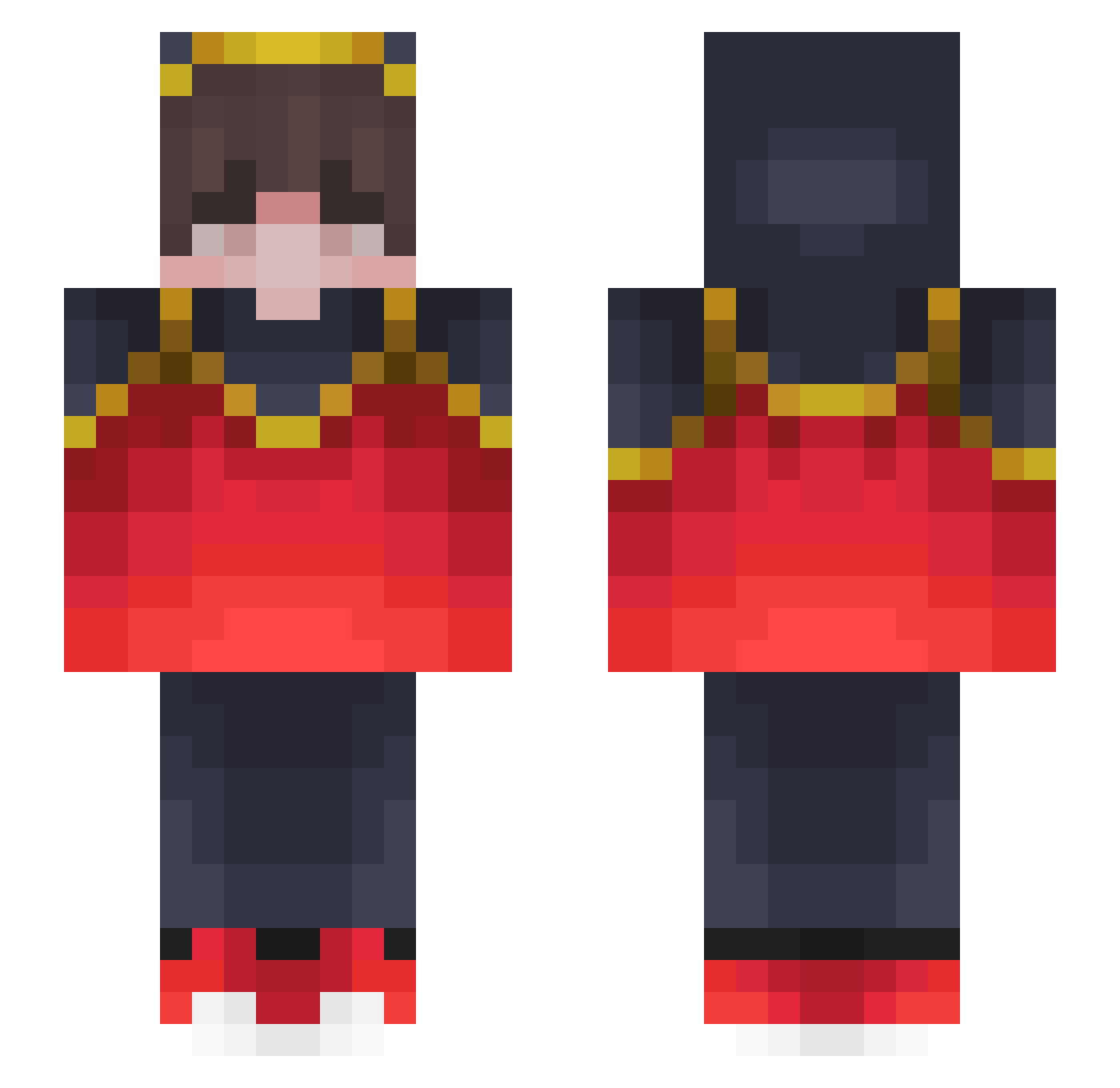 WsiloW Minecraft skin, front and back view