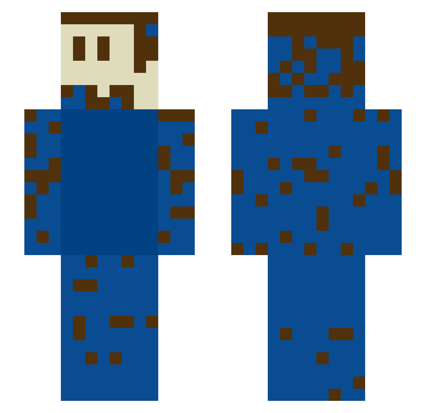 zptq Minecraft skin, front and back view