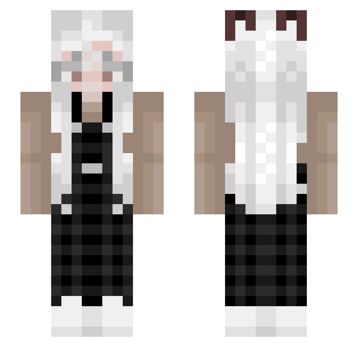 Bl_ank Minecraft skin, front and back view